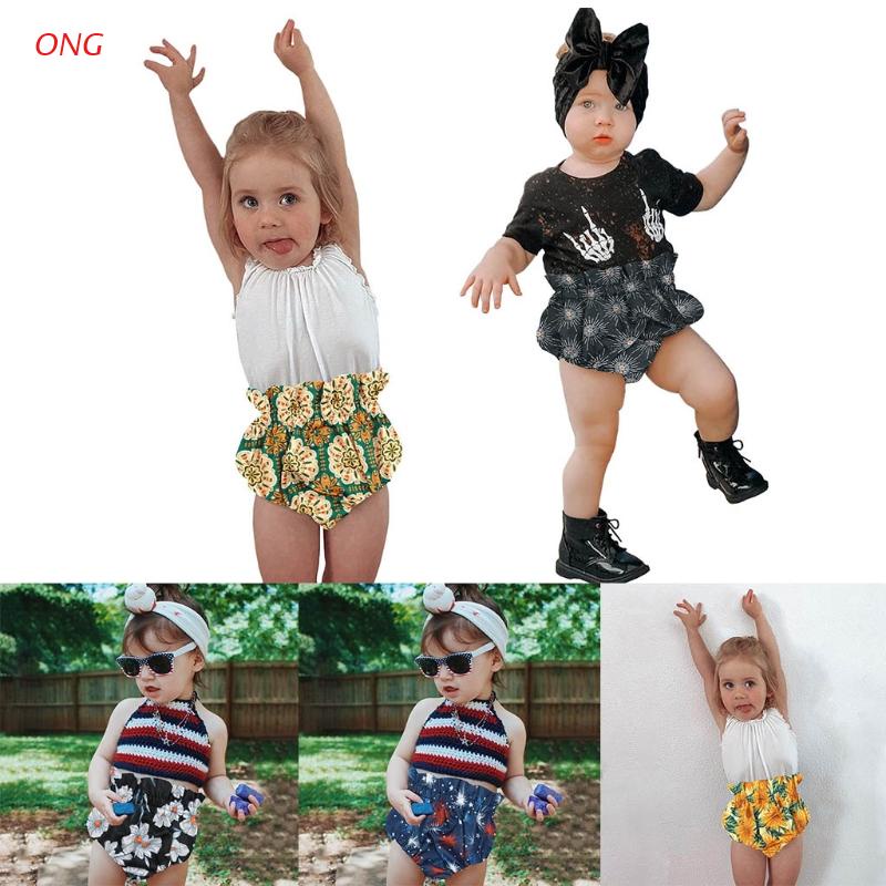 Quần ngắn ống rộng in họa tiết thời trang mùa hè cho bé