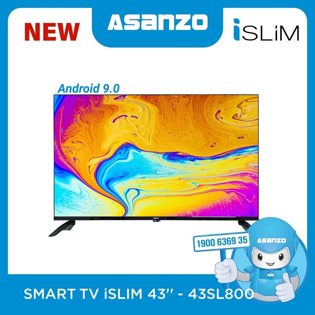 Smart Tivi Asanzo 43 Inch Model 43SL800 Android 9.0 (Có giọng nói)
