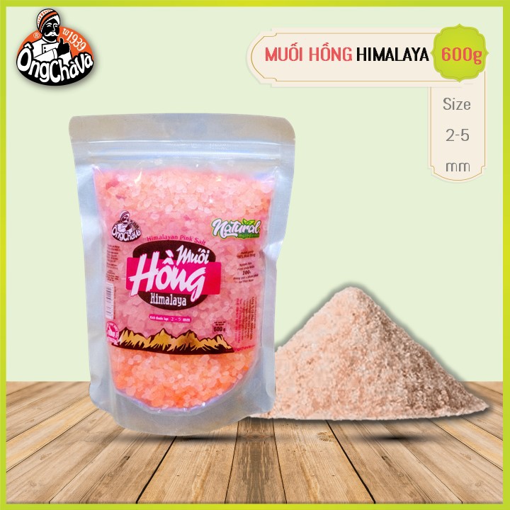 Muối hồng Ông Chà Và Himalyan 600gram (Size 2-5mm)- Dạng túi Zip tiện dụng và tiết kiệm hơn.