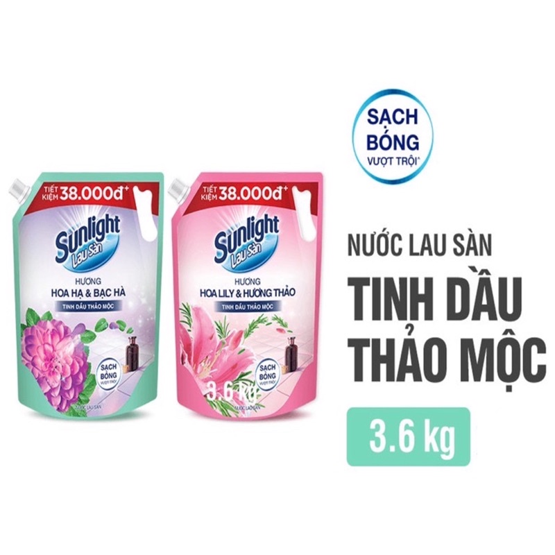 Nước Lau Sàn Sunlight Tinh Dầu Thảo Mộc Túi 3.6Kg