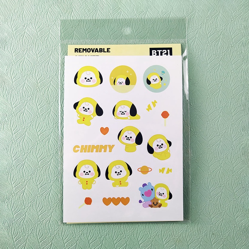 Miếng dán trang trí sổ tay hình BTS BT21 dễ thương