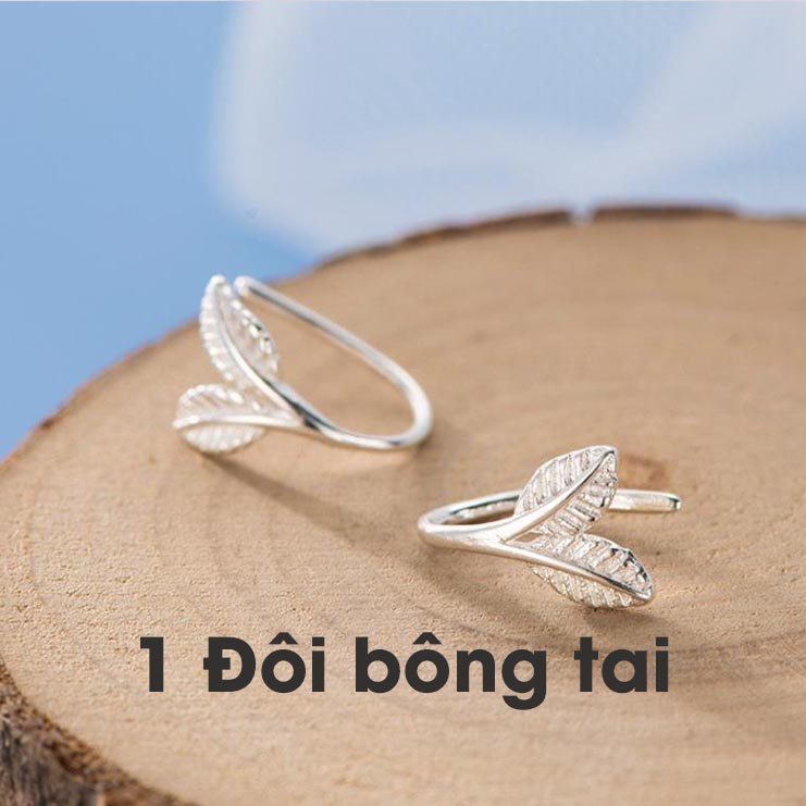 Bông tai bạc 925 kiểu dáng thiết kế hình lá cây phong cách Hàn Quốc ANTA Jewelry - ATJ3047