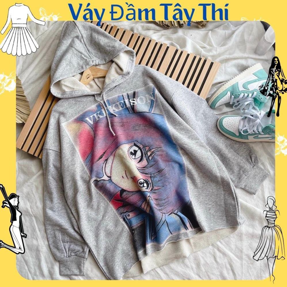 Áo hoodie nữ form rộng, áo hoodie nữ có mũ siêu dễ thương chất nỉ dày dặn dễ mix đồ siêu cá tính Tây Thi Shop