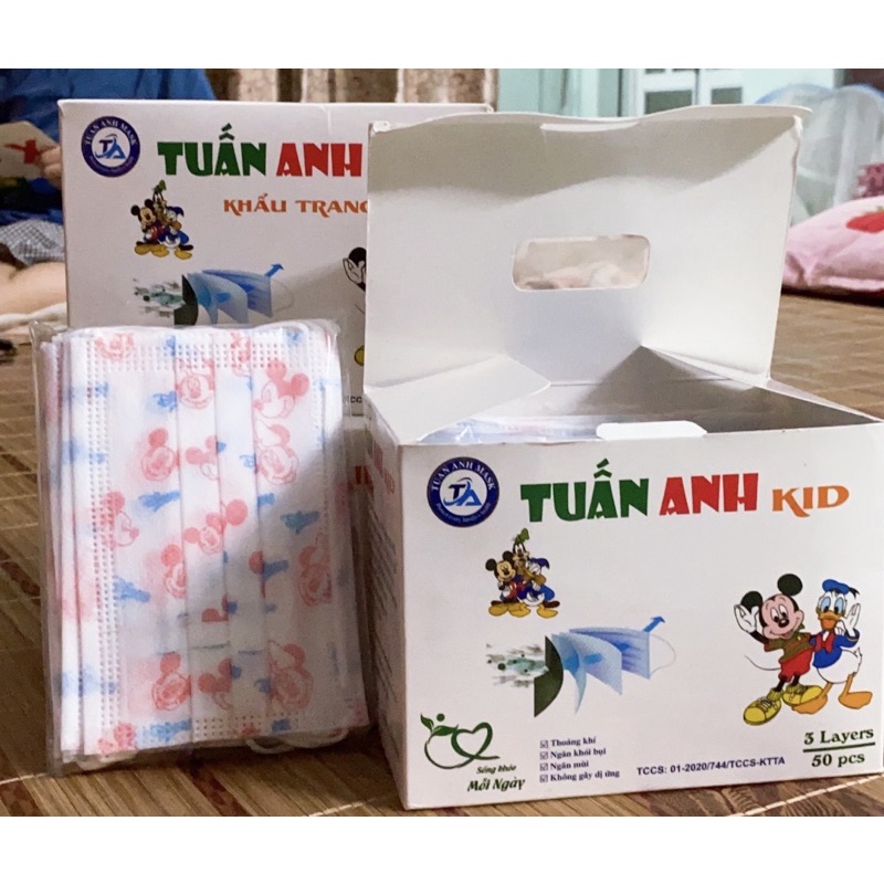 Khẩu trang trẻ em kháng khuẩn 3 lớp [Set 2 chiếc]
