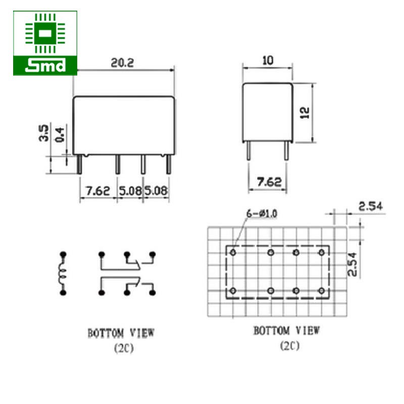 Rơ le Relay HUIKE HK19F DC 5V 12V 24V SHG 2A  8 chân