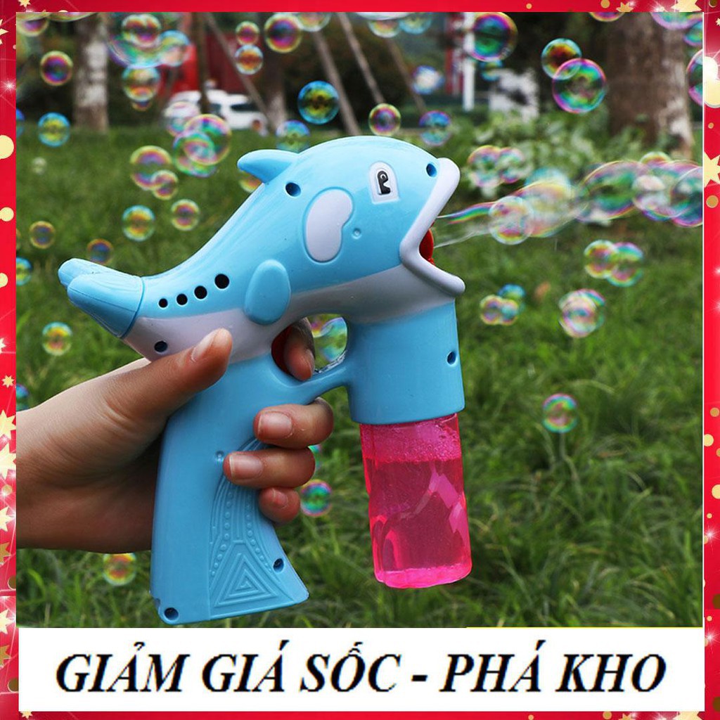 Giảm Giá Sốc -  Súng đồ chơi bắn bong bóng xà phòng hình cá heo cho bé -Shop011990