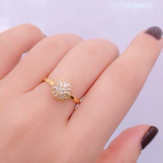 Nhẫn nữ hạt cầu quả cherry đồng non