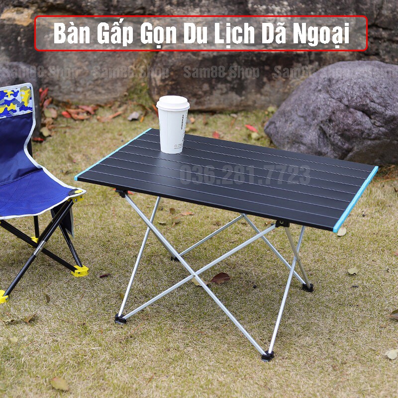 Bàn Du Lịch Gấp Gọn Đa Năng Nhôm Kèm Túi Đựng - Bàn Xếp Gọn Mang Đi Dã Ngoại, Cắm Trại, Câu Cá, Phượt