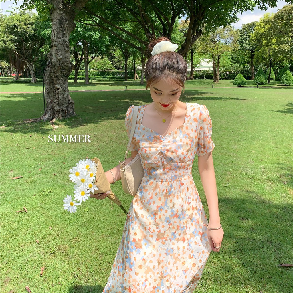 [Mã HANGXINH1 giảm 50k đơn tối thiểu 200k] Váy hoa nữ mẫu mới nhất 2021 hàng Quảng Châu loại 1 V162 (KÈM ẢNH THẬT) | BigBuy360 - bigbuy360.vn