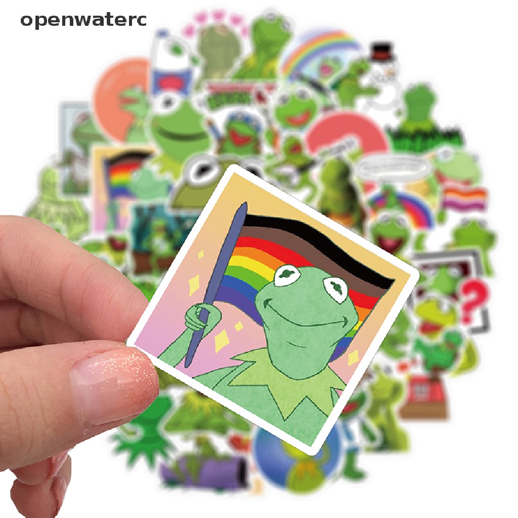 Bộ 50 Miếng Dán Hình Ếch Kermit Hoạt Hình Trang Trí Laptop Guitar Ván Trượt vn