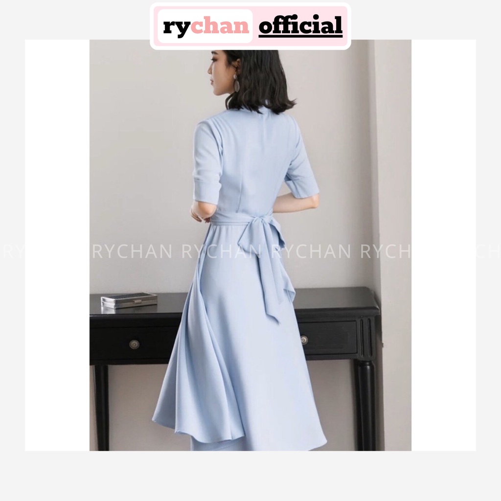 [ẢNH THẬT CUỐI] Đầm Xòe Công Sở Đắp Chéo Buộc Eo - DX538