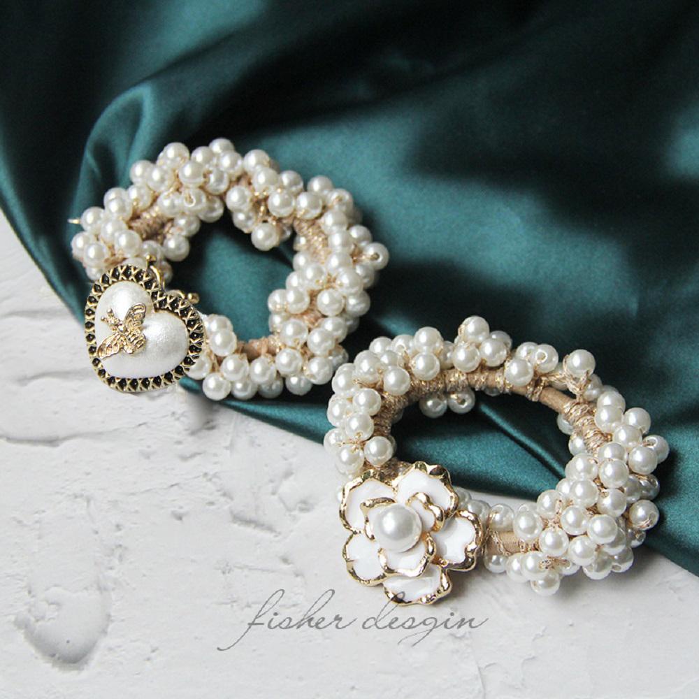 Dây Buộc Tóc Cao Su Co Giãn Đính Hoa Lấp Lánh Thời Trang Cho Nữ