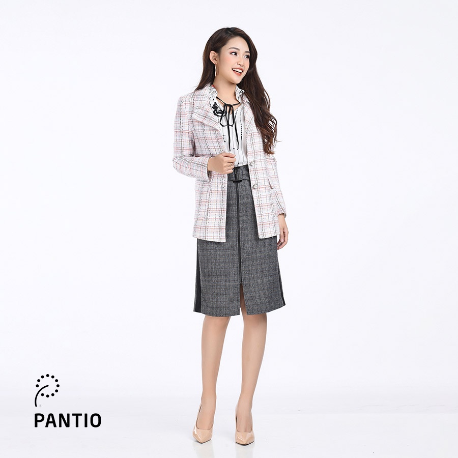 Áo vest chất liệu dạ họa tiết kẻ sọc đặc biệt dáng suông FAV9864 - PANTIO