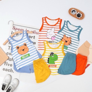 Bộ ba lỗ thun lạnh minky mom in hình động vật