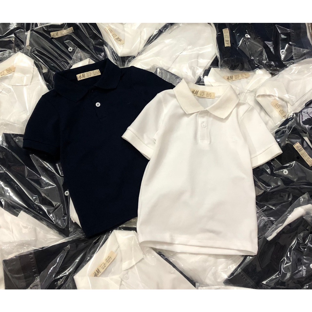 COMBO 2 ÁO POLO THAN TRẮNG THÊU MỎ NEO BÉ TRAI
