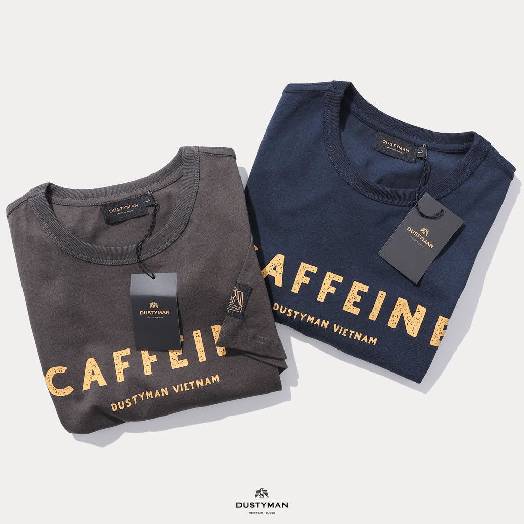 Áo Thun Nam In Hình Cổ Điển Caffeine DUSTYMAN - Vải 100% Cotton - Form Regular Fit