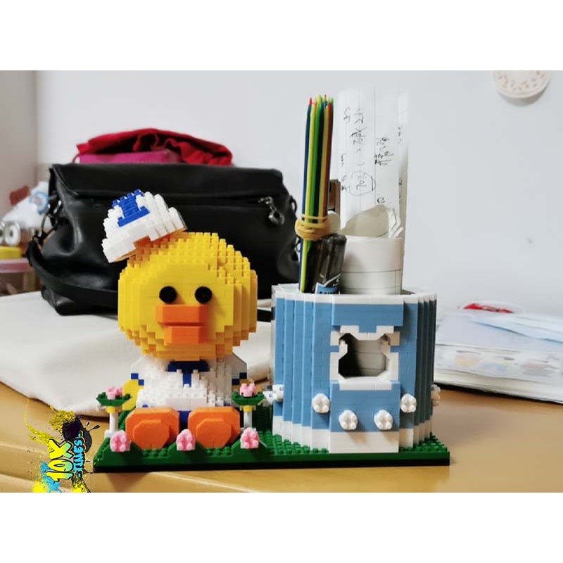 lắp ráp 3d ống đựng bút thỏ tím stella lou, thỏ hồng cony, vịt vàng 1000 mảnh quà tặng sinh nhật bạn trai bạn gái trẻ em