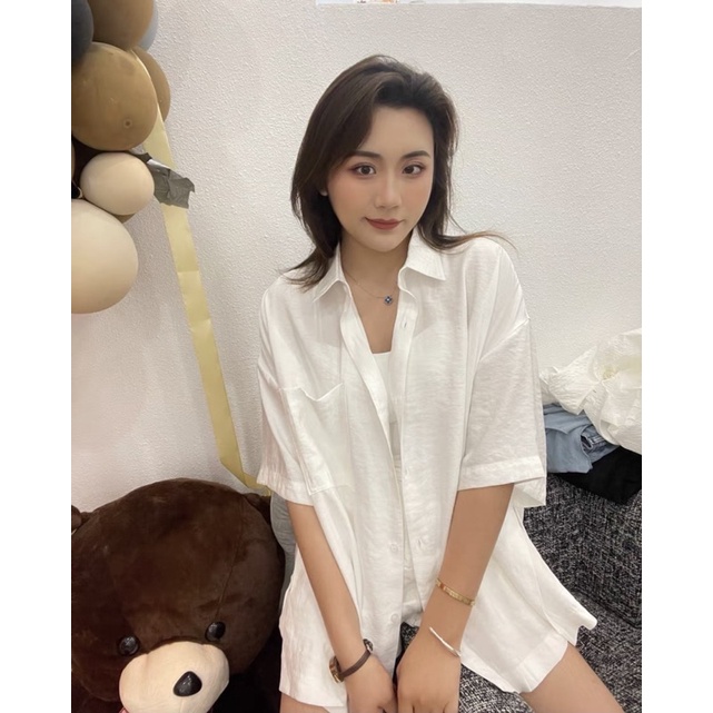 [Mã FAMARAL1 giảm 10K đơn 50K] ÁO SƠ MI ĐŨ TRẮNG Z.R TAY DƠI