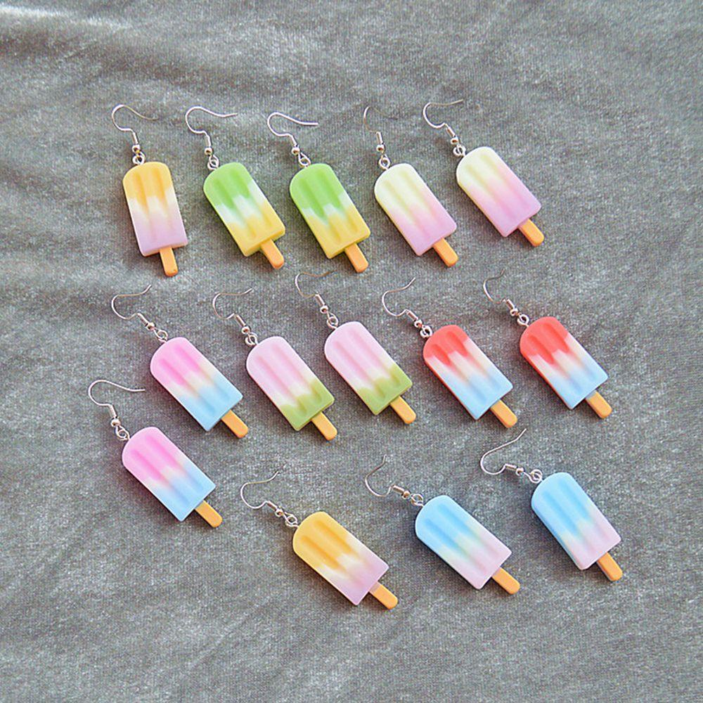 1 Đôi Bông Tai Nhựa Resin Dáng Dài Nhiều Màu Thời Trang Cho Nữ