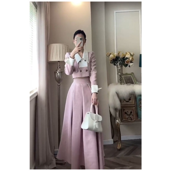 Bộ Áo Khoác + Quần Short Lưng Cao Thời Trang Thu Đông 2022 Cho Nữ