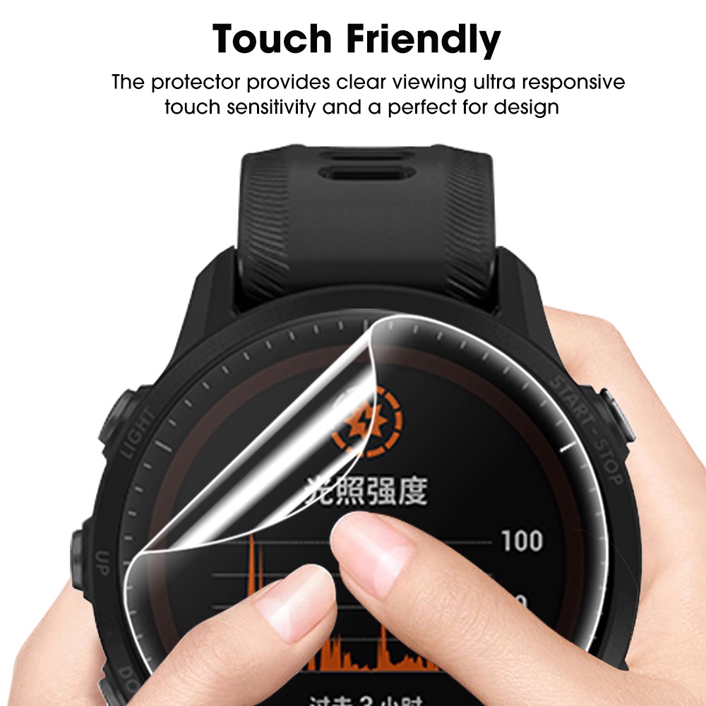 Miếng Dán Màn Hình Cong HD Bằng TPU Mềm Trong Suốt Chống Trầy Bảo Vệ Toàn Diện Cho Garmin Forerunner 955