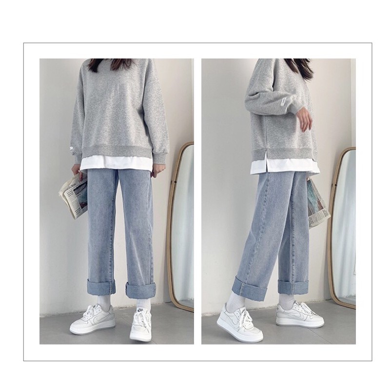 Quần jeans nữ ống rộng, quan bò baggy nữ ống suông, rộng TX-01+ TRD01 hot trend 2021 | BigBuy360 - bigbuy360.vn