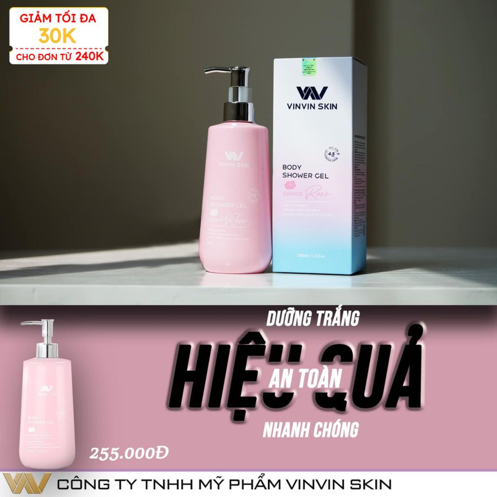 SỮA TẮM DƯỠNG TRẮNG DA HÀN QUỐC CHIẾT XUẤT HOA HỒNG - TRẮNG HỒNG TỪ BÊN TRONG