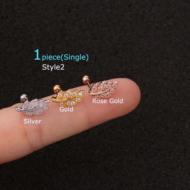 Khuyên tai chất liệu đồng đính đá zirconia cá tính