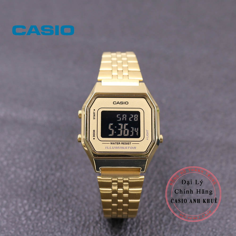 Đồng hồ điện tử nữ Casio Vintage LA680WGA-1BDF dây kim loại