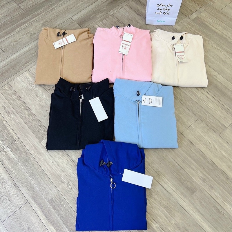 Áo khoác kaki trơn basic túi hộp kaki da lộn 2 lớp có nón unisex ulzzang nam nữ