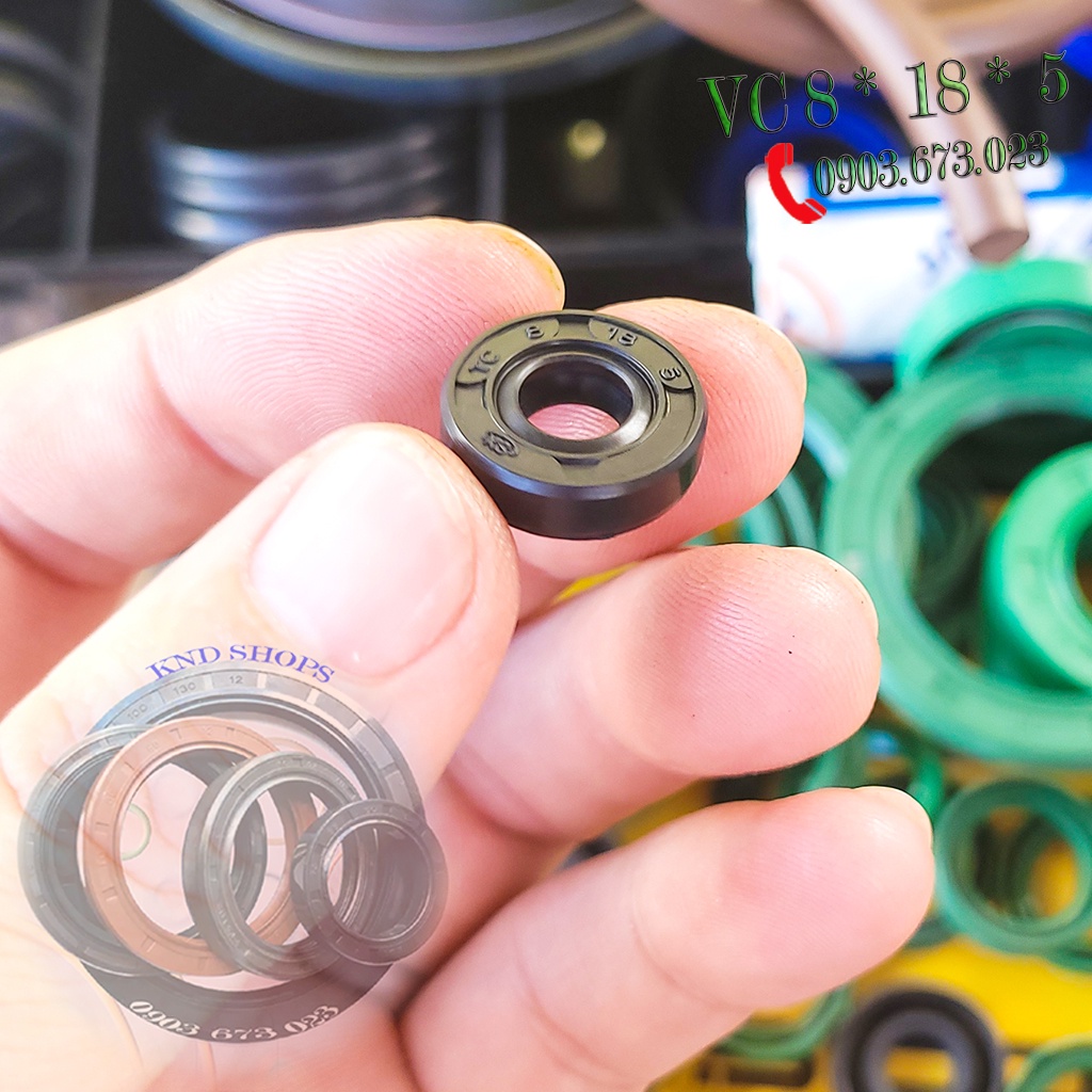 Phốt nước VC 8*18*5 và DKD TC 8*18*5, Phớt chặn nhớt trục chuyên cho phụ tùng máy rửa xe cao áp mimi | KND Shops