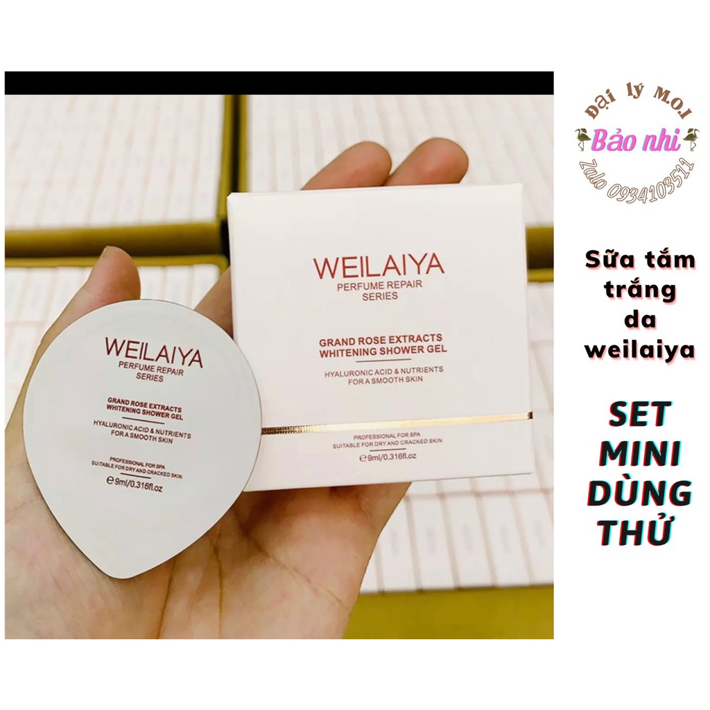 TEST MINI SỮA TẮM WEILAIYA , SET MINI DÙNG THỬ , SỮA TẮM NƯỚC HOA CÁNH HOA HỒNG DAMASK WEILAIYA