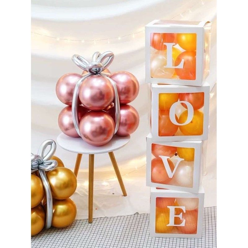 HỘP ĐỰNG BÓNG TRANG TRÍ CHỮ LOVE , CHỮ BABY