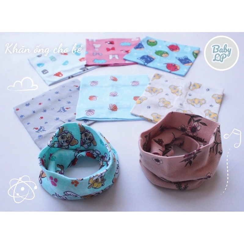 Khăn uống quàng cổ cho bé chất cotton co dãn hình siêu yêu cho bé
