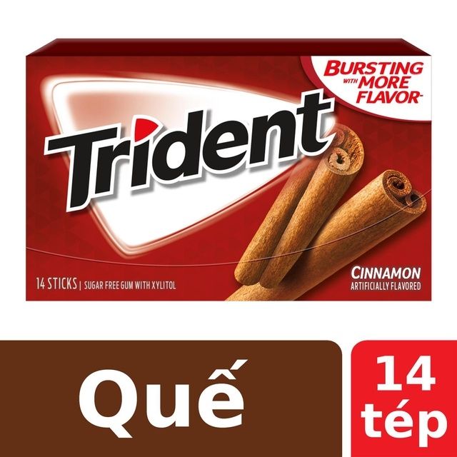 Kẹo cao su không đường Trident Mỹ 14 tép ,làm sạch răng, thơm miệng