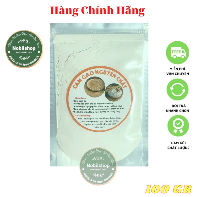 Tinh Bột Cám Gạo Nguyên Chất Nobiishop Hanmade Tẩy Tế Bào Chết 100Gr | BigBuy360 - bigbuy360.vn