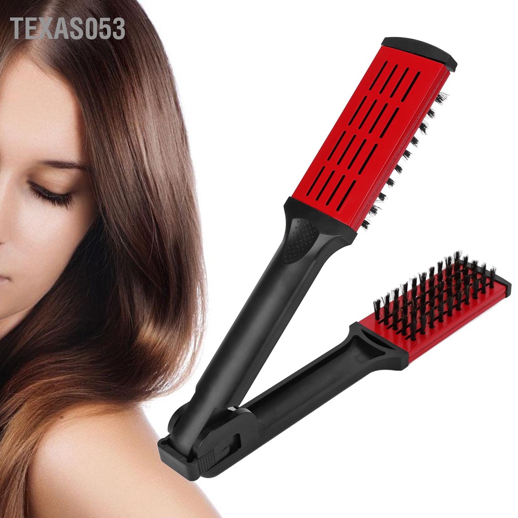 [Hàng HOT] Lược Kẹp Hỗ Trợ Duỗi Tóc (Kẹp Duỗi Tóc) hai mặt màu đỏ đen chất lượng cao【Texas053】