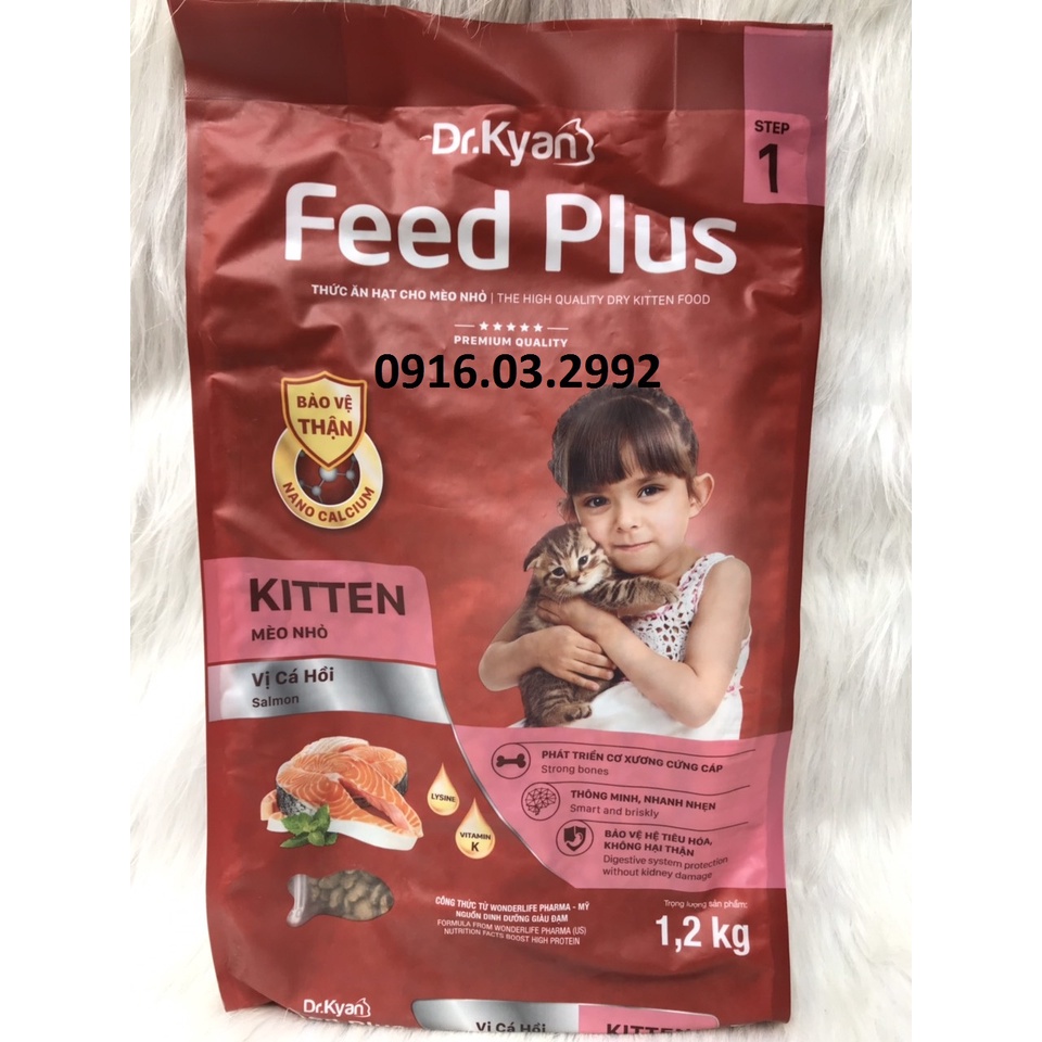 Thức ăn cho mèo con Feed Plus 1,2kg,Thức ăn hạt khô cho mèo con