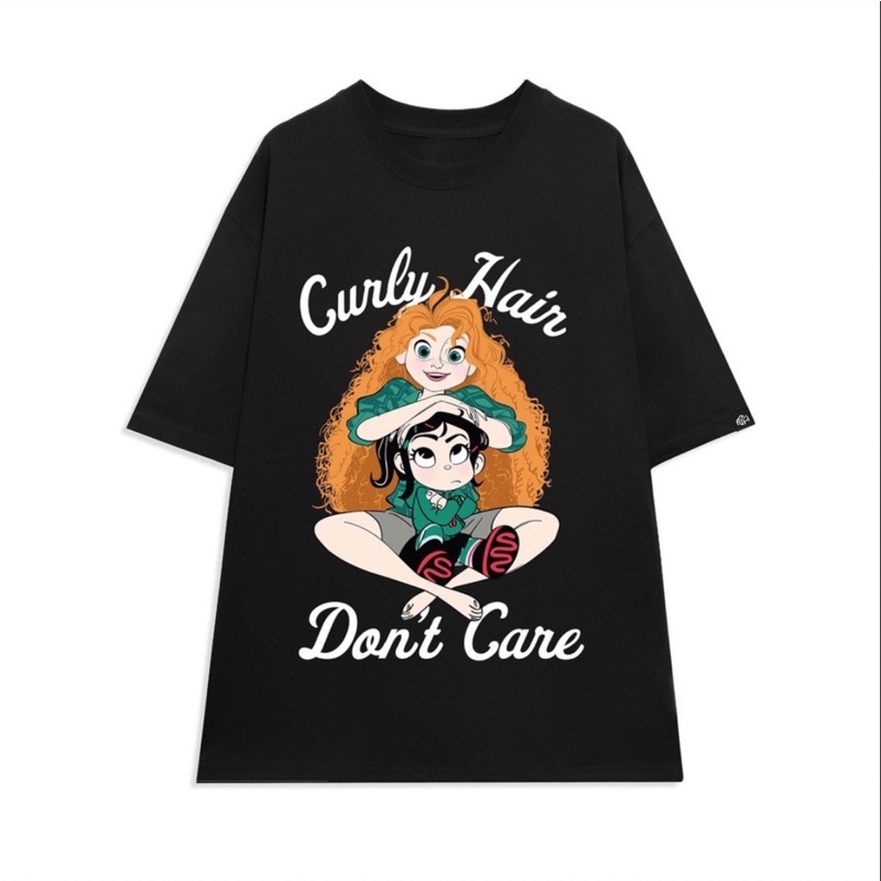 Áo thun phông nam nữ logo tay PINK tay lỡ form rộng CURLY HAIR Unisex