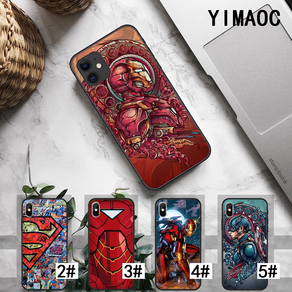 Ốp Điện Thoại Mềm Hình Marvel Captain America Iron Man Heroes Cho Iphone Xs Max Xr X 11 Pro 7 8 6 6s Plus
