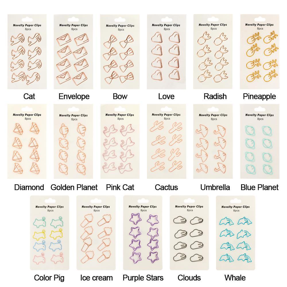 PISTA Set 8 Kẹp Giấy Tạo Hình Sáng Tạo Ngộ Nghĩnh