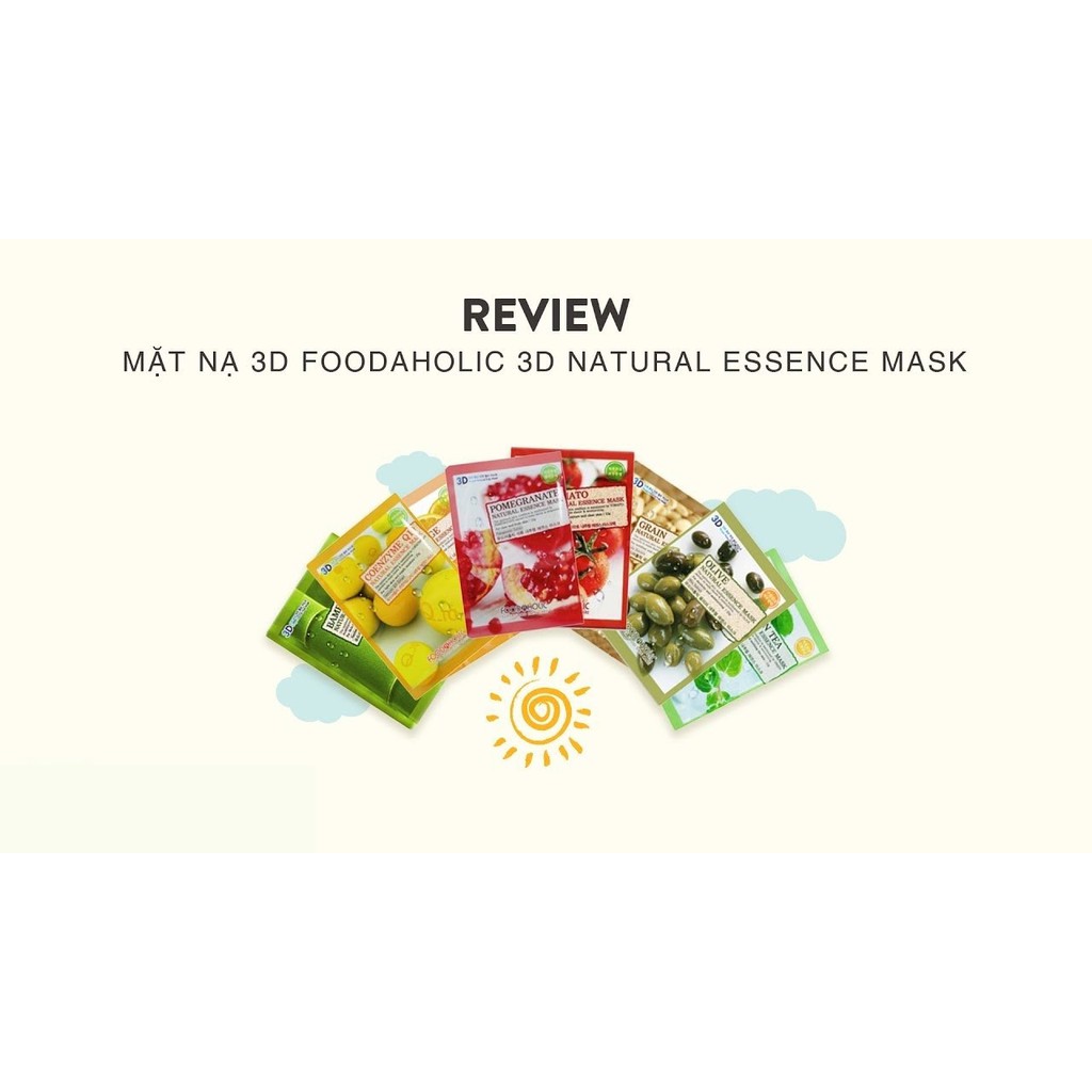 Mặt nạ 3D dưỡng da Foodaholic Natural Essence Mask Bịch 10 miếng Anvishop
