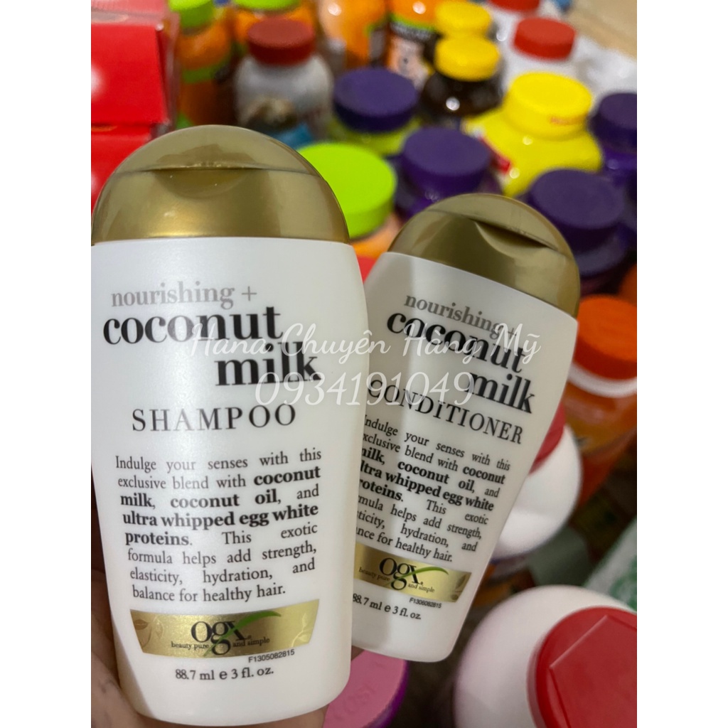 Sét Dầu Gội Xả OGX Nhập Từ Mỹ Nourishing Coconut Milk