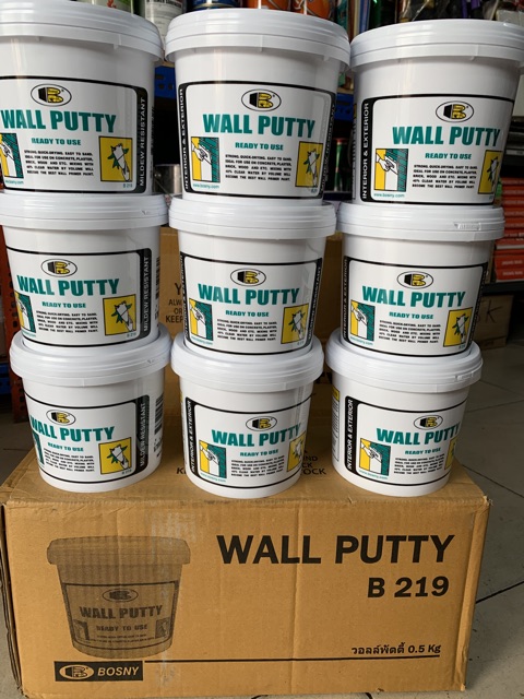 WALL PUTY BOSNY 1.5kg. Made in Thái lan. Trám trét tường, khe nứt.