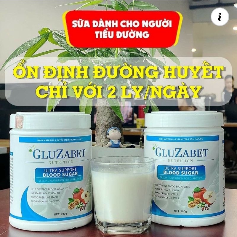 Sữa chuyên dành cho người tiểu đường Gluzabet hộp 400g ,ổn định đường huyết