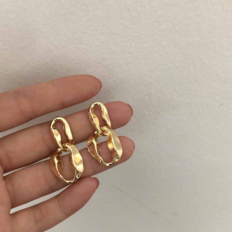 Bông tai mạ bạc 925 thiết kế hình học độc đáo thời trang 2021