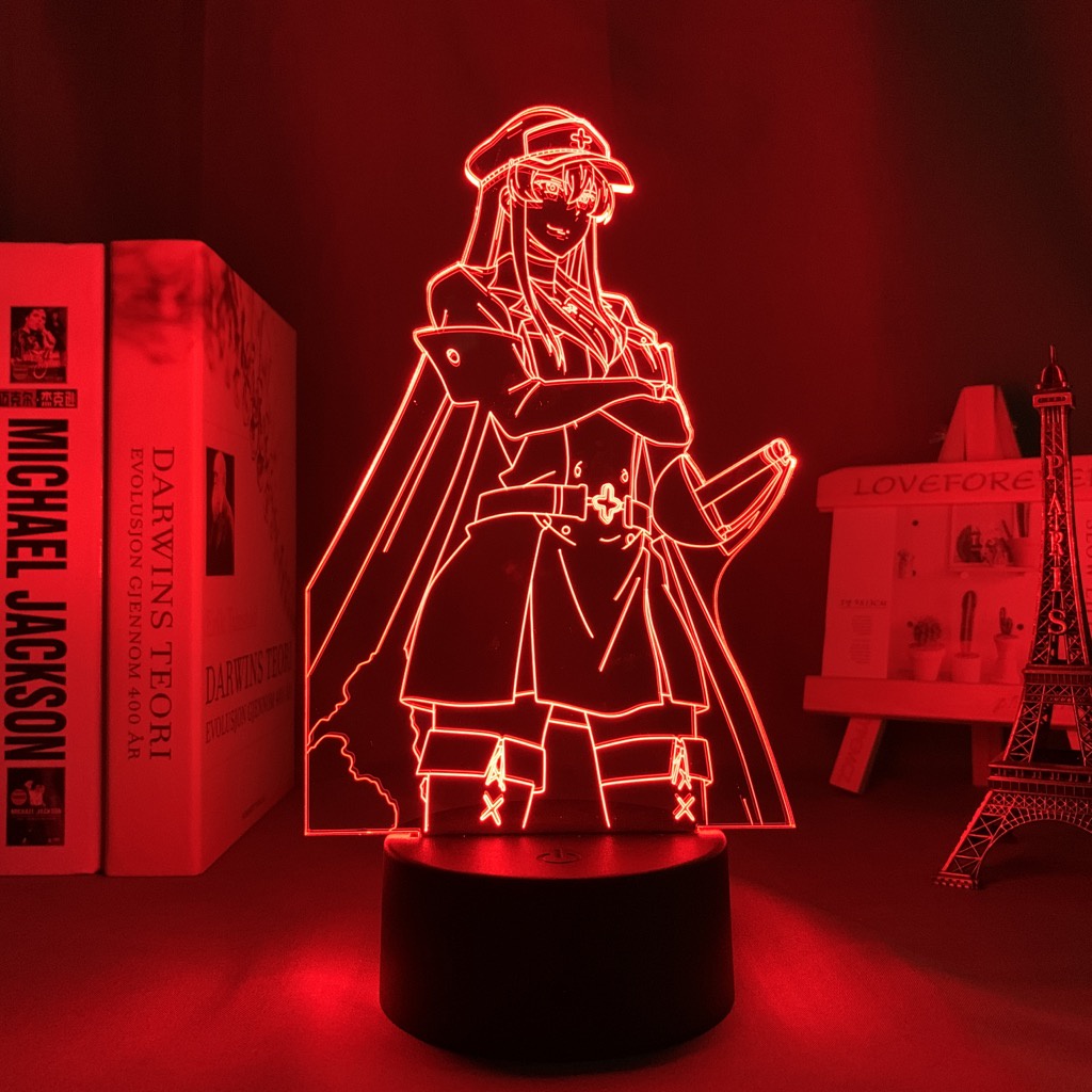 Đèn LED 3d Hình Anime Akame Ga Kill Esdeath Quà Tặng Sinh Nhật