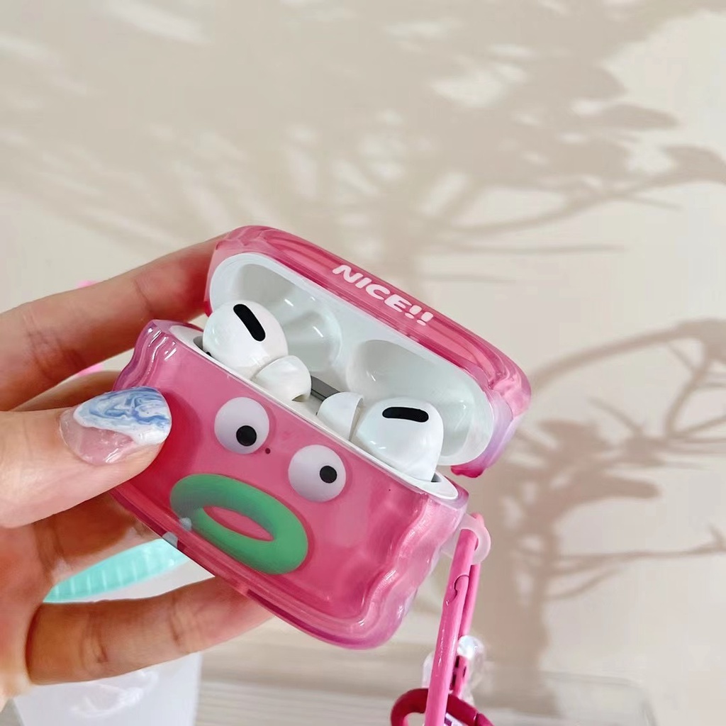 Vỏ Bảo Vệ Hộp Sạc Tai Nghe Bluetooth airpods 1 2 pro Bằng tpu Mềm Hình Biểu Tượng Cảm Xúc Xúc Xúc Xích Màu