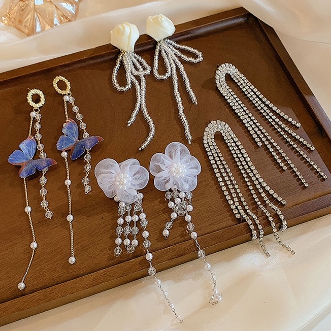 Bông Tai Dáng Dài Phối Tua Rua Thời Trang Mùa Hè Mới 2023 Cho Nữ