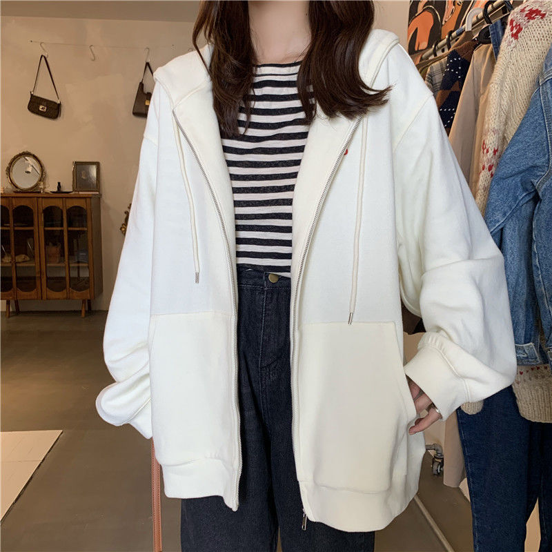 Áo Khoác Cardigan Vải Cotton Dáng Rộng Dài Tay Thời Trang Hàn Quốc 2021